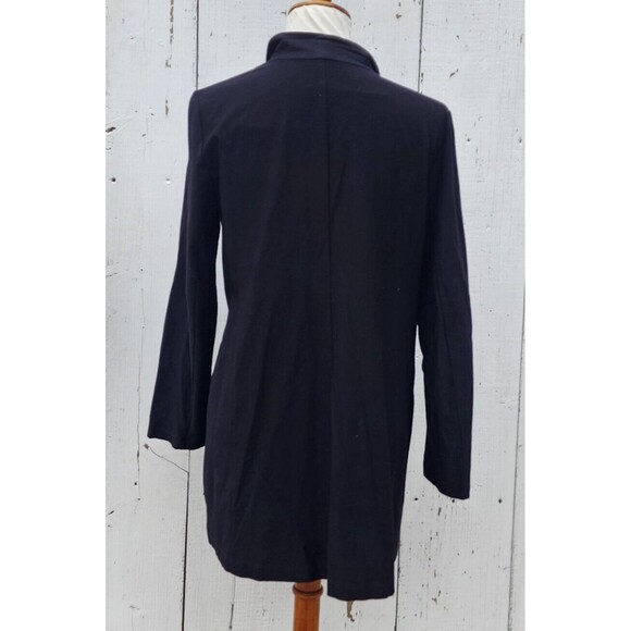 Eileen Fisher Washable Stretch Crepe Long Jacket Open Shawl Cardigan Sz M Black - Picture 7 of 9